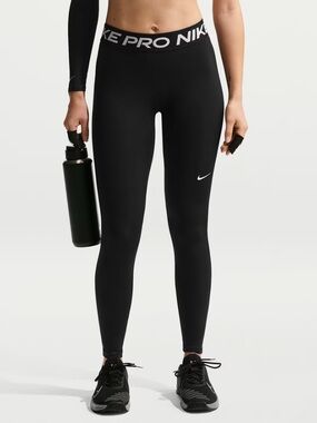 Nike Black Pro Logo Waistband Leggings